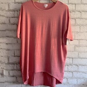 NEW! Solid Short Sleeve Oversized Tunic Tee size XXS LulaRoe Irma salmon pink